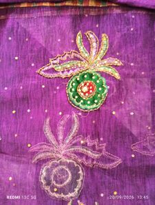 Beautiful Purple Saree with Blouse