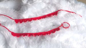 Red Crochet Anklet with Beads