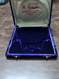Vintage Blue Velvet Jewelry Box