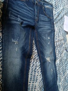 Blue Washed Ripped Denim