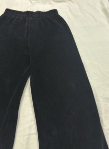 Black Corduroy Wide Leg Pants