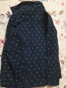 Brand New Pepe Jeans Navy Patterned Shirt