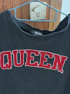 Black 'Queen' Graphic T-Shirt
