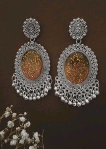 bronze resin Oxidized jhumke earrings💖