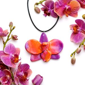 Orchid Flower Pendant Necklace