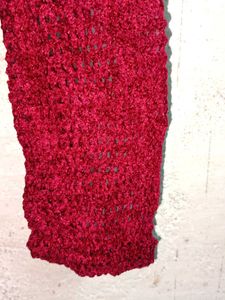 Girl's Partywear See-through Knit Top Hoodie