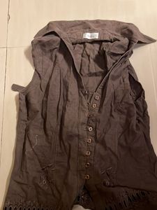 Stylish Brown Sleeveless Top