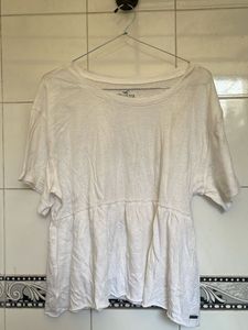 White Hollister Peplum Top