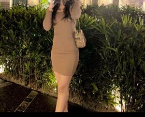 Brown Bodycon Mini Dress