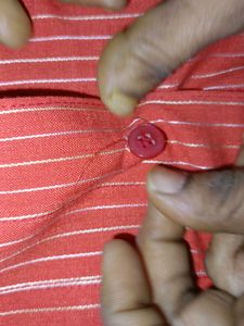 Orange Striped Men's Shirt