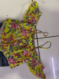 Boho Floral Off-the-Shoulder Top &amp; Jeans Combo