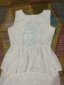 Sparkly White Peplum Dress
