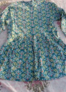 Beautiful Teal Floral Print Kurta