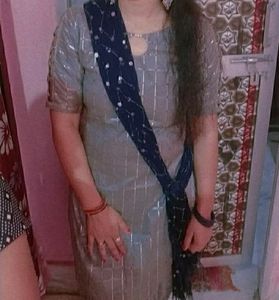 Stylish Grey Kurti with Unique Sleeves