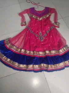 Stunning Red &amp; Blue Embroidered gown