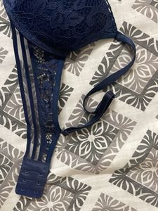 Navy Blue Lace Bra