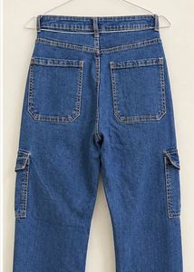 Zara Blue Denim Cargo Jeans
