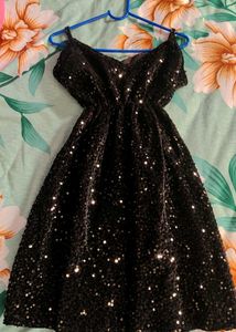 Sparkling Black Sequin Mini Dress