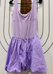 Lavender Bubble Hem Mini Dress
