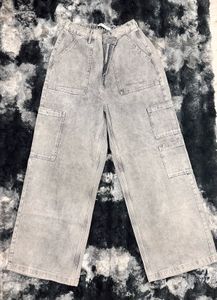 Washed Grey Cargo Jeans