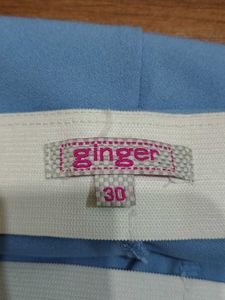Light Blue Split Hem Pants