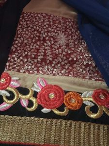 velvet n net saree