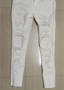 White Jeans With Green Top