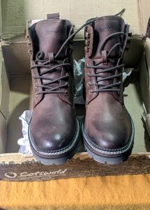 Cotswold Brown Leather Lace-Up Boots (imported)