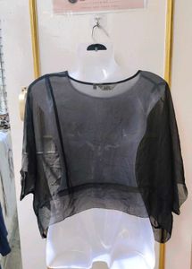 Sheer Black Overlay Top