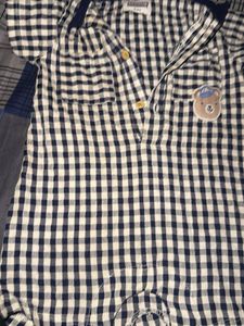 Cute Gingham Baby Romper