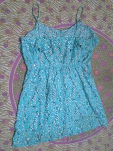 Cute Blue Floral Summer Dress