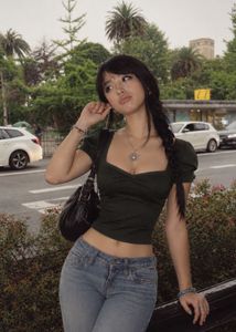 Chic Black Square Neck Crop Top