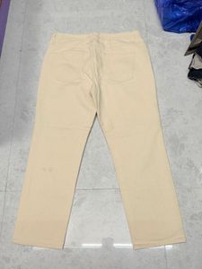 Unisex Light Beige Straight Jeans