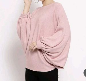 Pink Bat Sleeve Poncho style Sweater