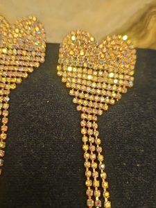 Sparkling Heart Dangle Earrings