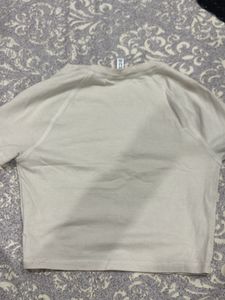 Cream Cropped T-Shirt