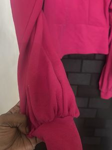 Hot Pink Puff Sleeve Top