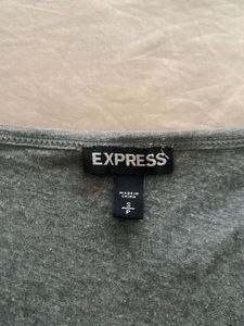 Express Grey Mesh Sleeve Top