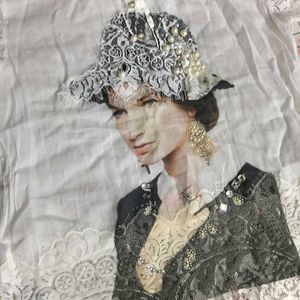 Stylish White Vintage Portrait Lace Top