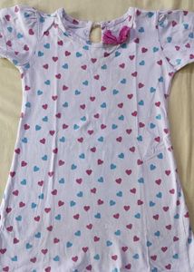 Cute Heart Print midi Dress full length 48cm