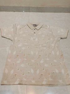 Men's Leaf Print Polo T-Shirt