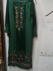 Emerald Green Embroidered Kurta