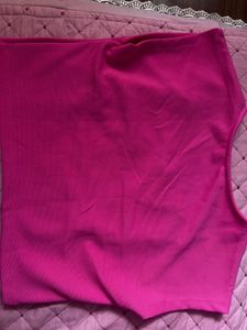 Bright Pink Square Neck Top