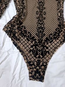 Patterned Long Sleeve Bodysuit