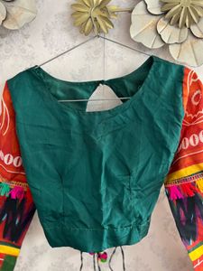 Navratri bandhni green blouse
