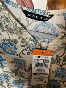 blue Floral Print Kurta