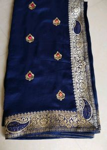 Elegant Navy Blue Saree