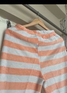 Striped furry woolen Pants