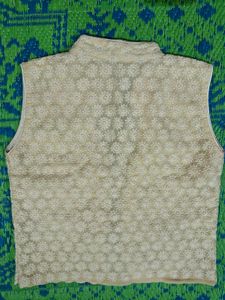 Embroidered Beige Ethnic Jacket