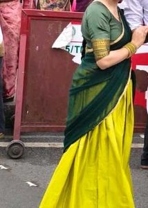 Elegant Dark Green half saree